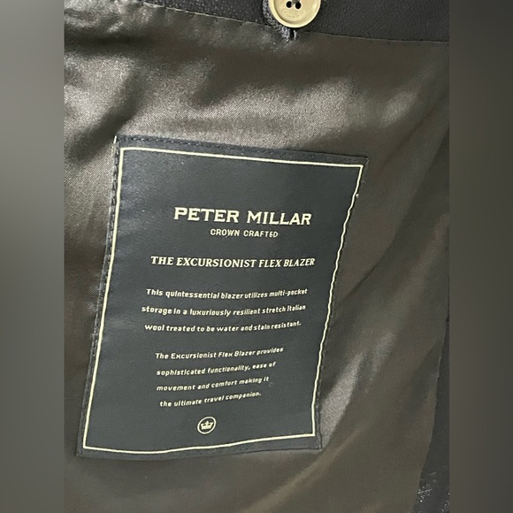 Peter Millar Crown Crafted The Excursionist Navy Flex Blazer Blazer Size 46R - Picture 12 of 15